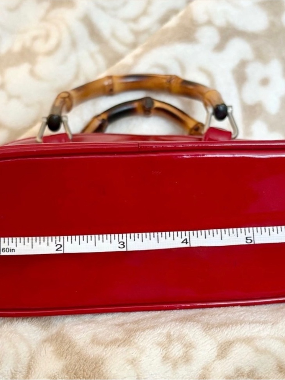 Gucci Red Patent Mini Bag with Bamboo Top Handles - Picture 1 of 12